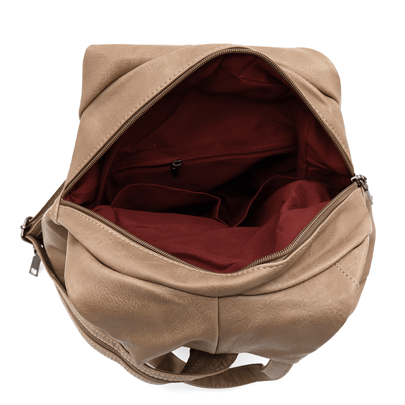 Női hátizsák titkos záródással - világosbarna