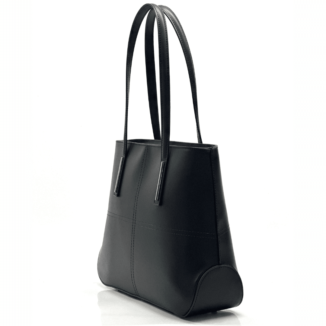 Nagy táska természetes bőrből Avelia - fekete