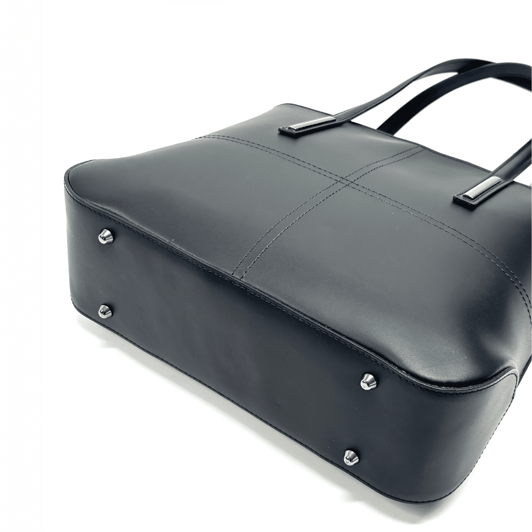 Nagy táska természetes bőrből Avelia - fekete