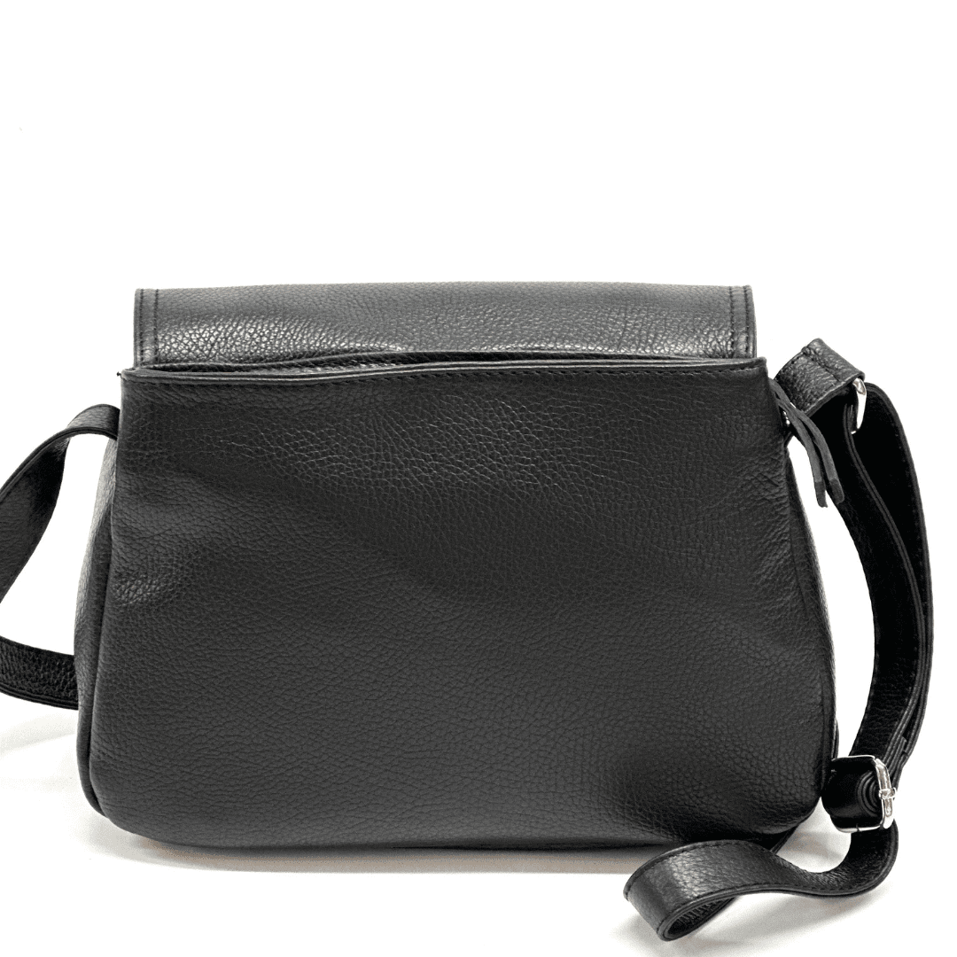 Tori természetes bőr válltáska - fekete