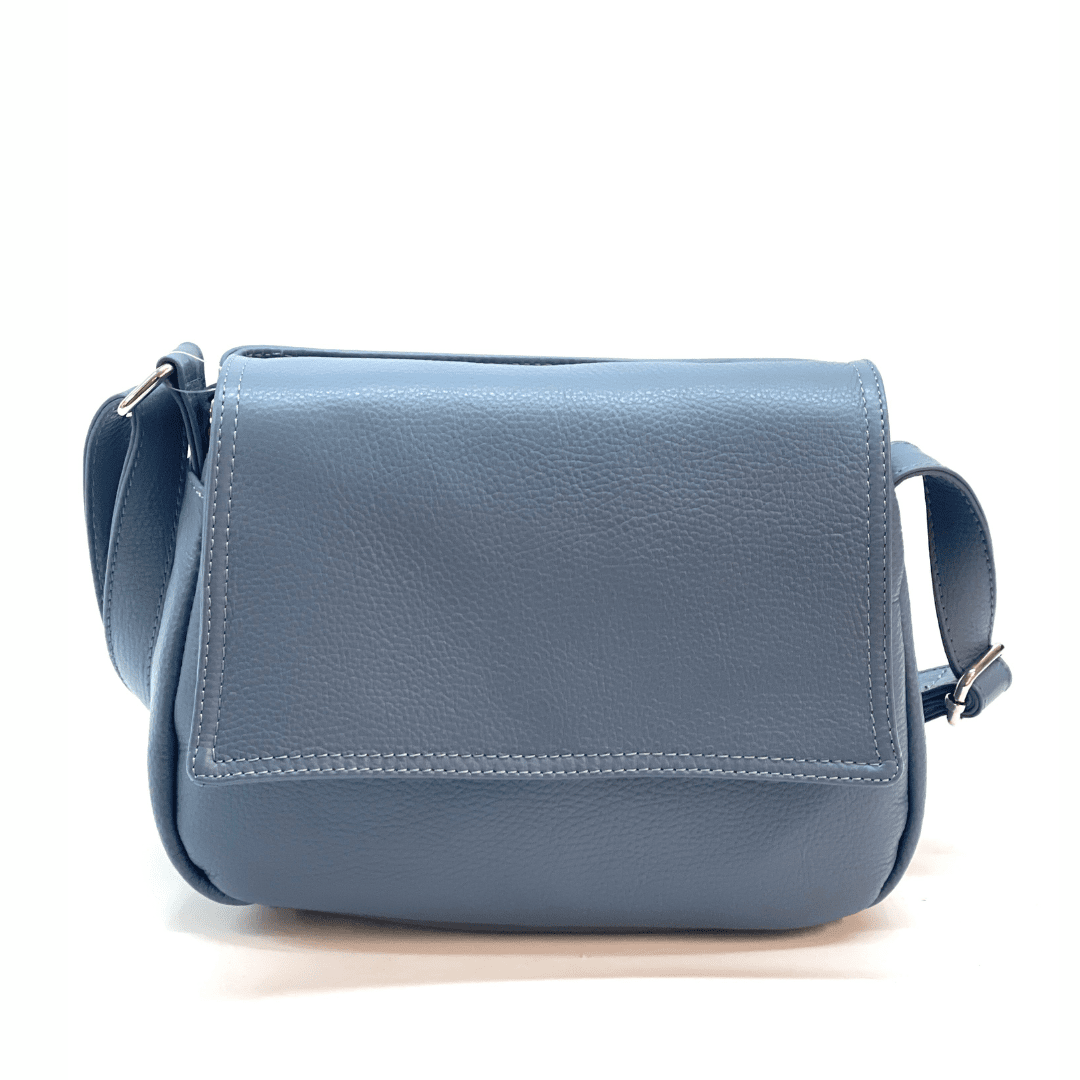Tori természetes bőr válltáska - kék