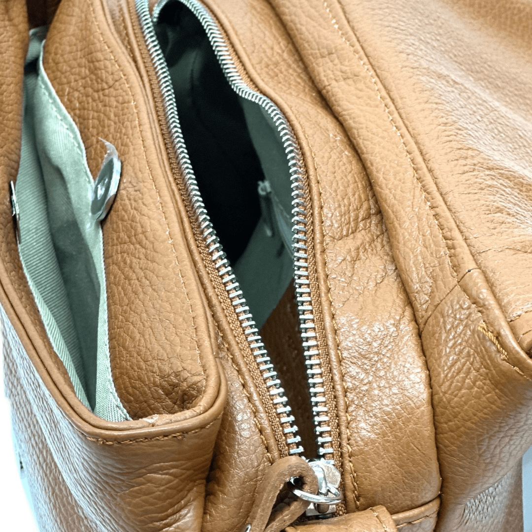 Tori természetes bőr válltáska - kék