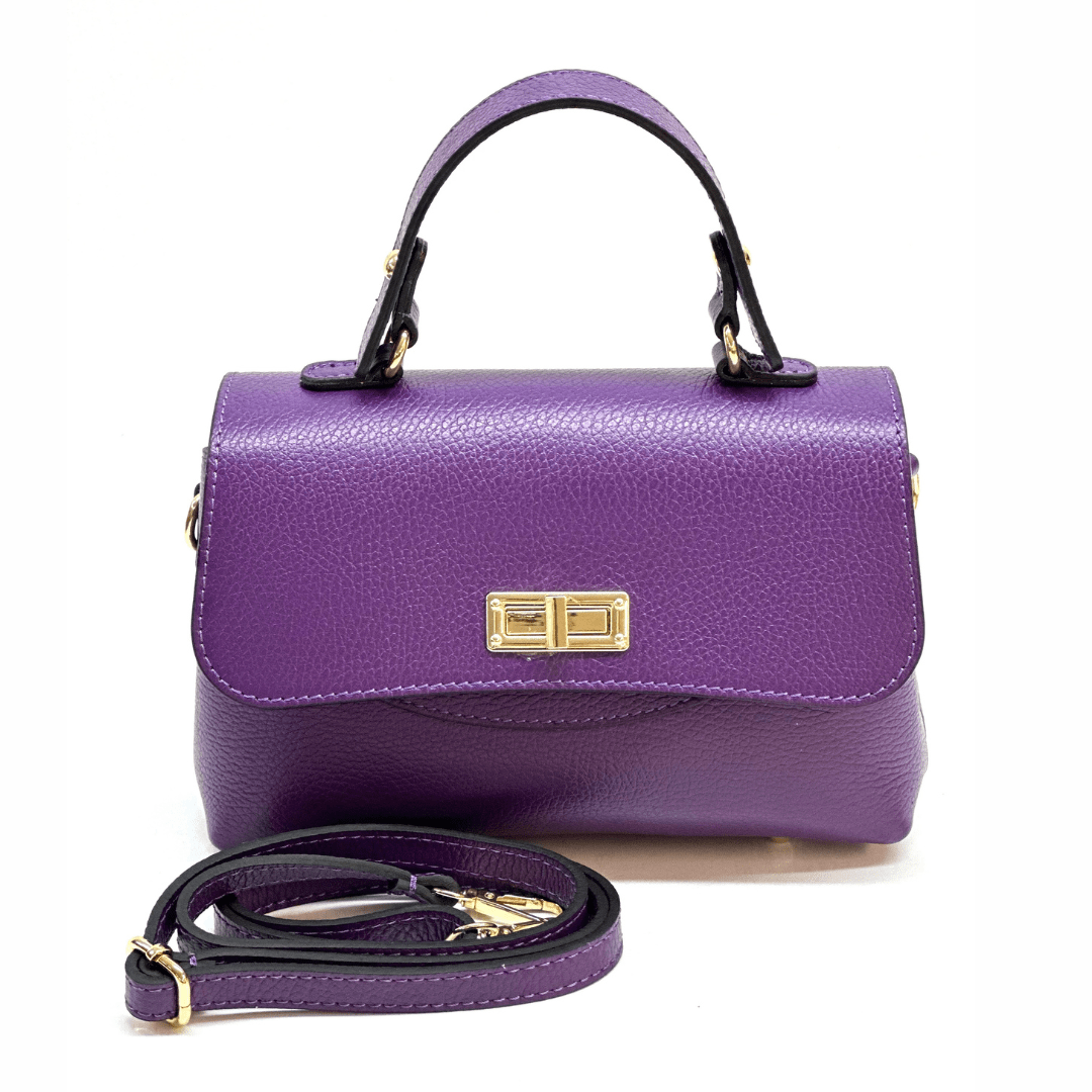 Kicsi és elegáns táska természetes bőrből Poli - sötét lila