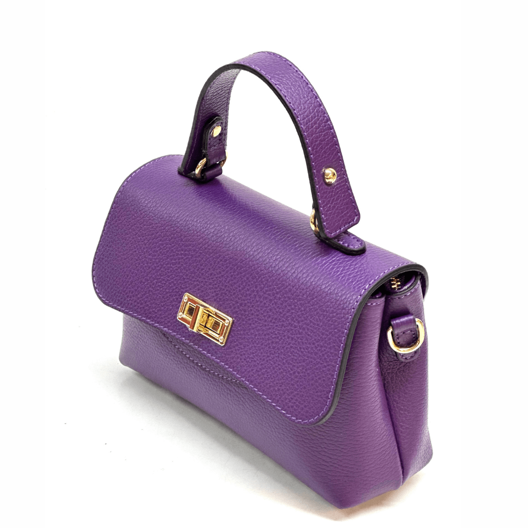 Kicsi és elegáns táska természetes bőrből Poli - sötét lila