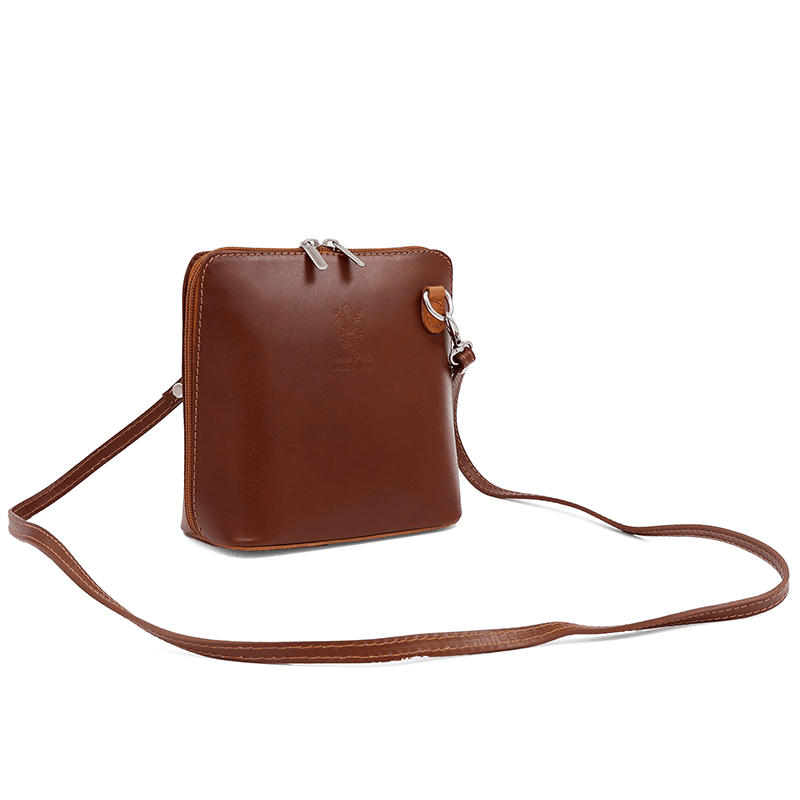 Válltáska természetes bőrből - sötétbarna