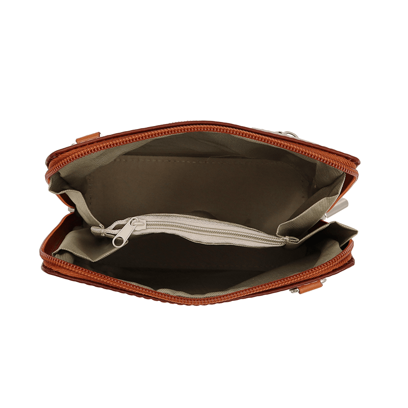 Válltáska természetes bőrből - sötétbarna