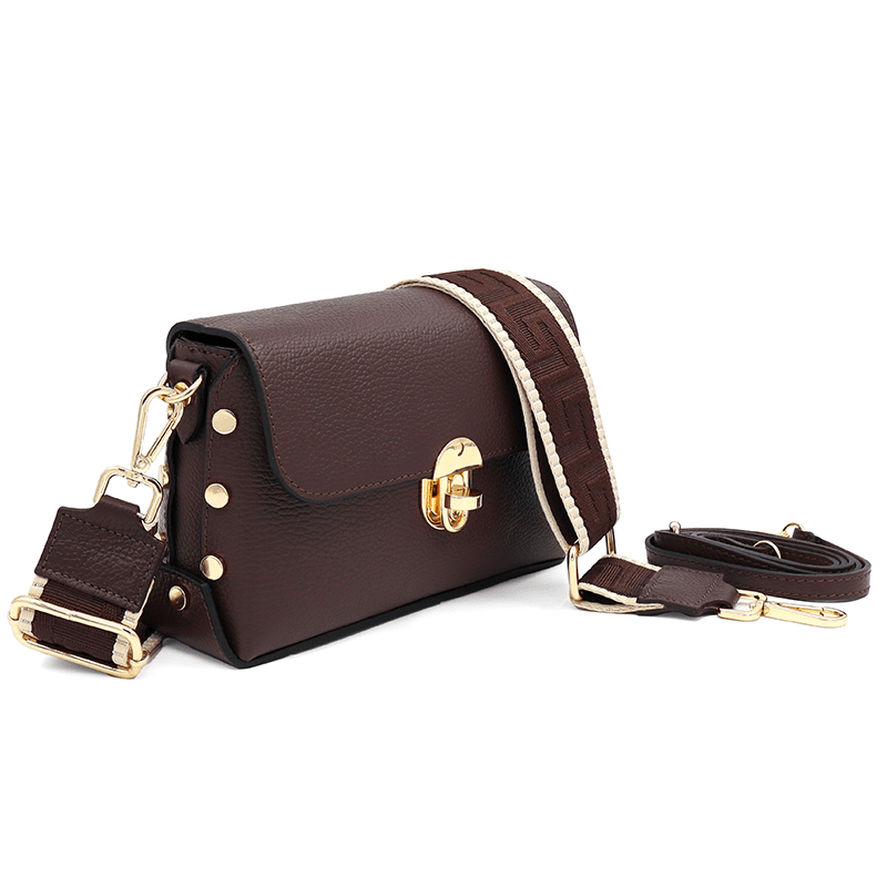 Antoanella természetes bőrből készült női táska – sötétbarna