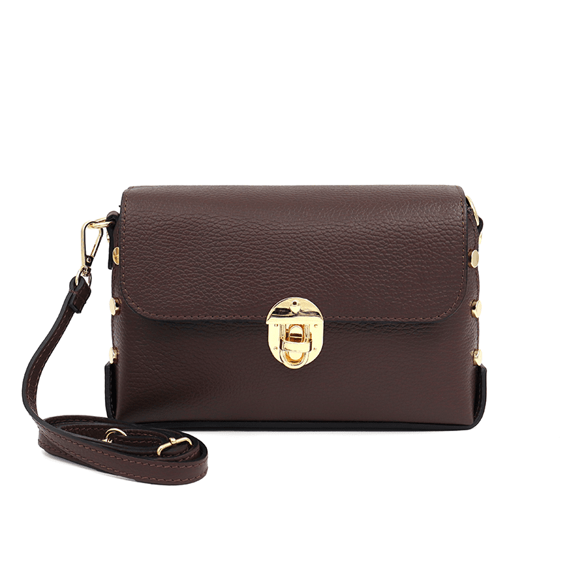 Antoanella természetes bőrből készült női táska – sötétbarna