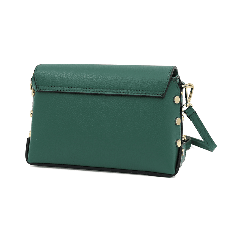 Antoanella természetes bőrből készült női táska – sötétzöld