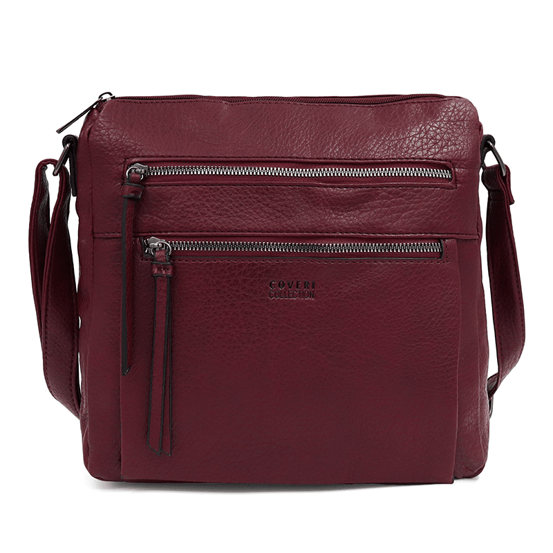 Válltáska 2 nagy rekesszel - bordó