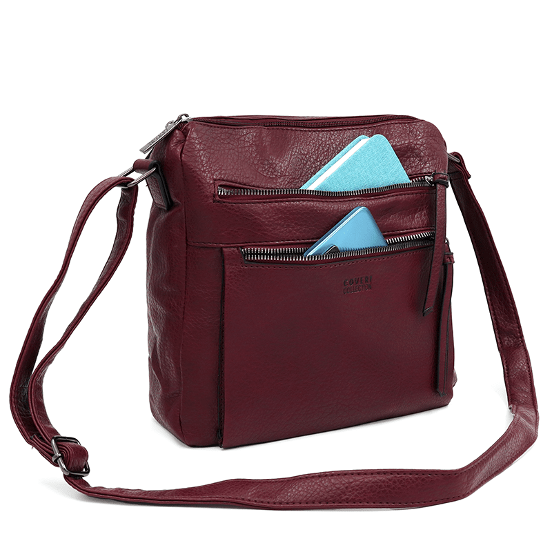 Válltáska 2 nagy rekesszel - bordó