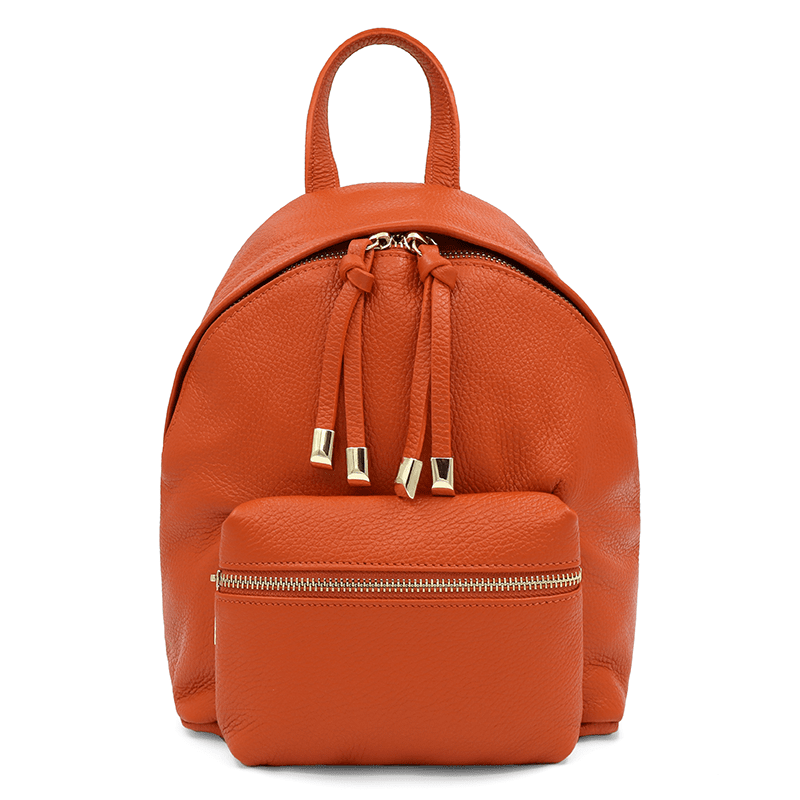 Női hátizsák természetes bőrből Aida - narancssárga