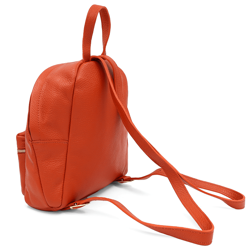 Női hátizsák természetes bőrből Aida - narancssárga