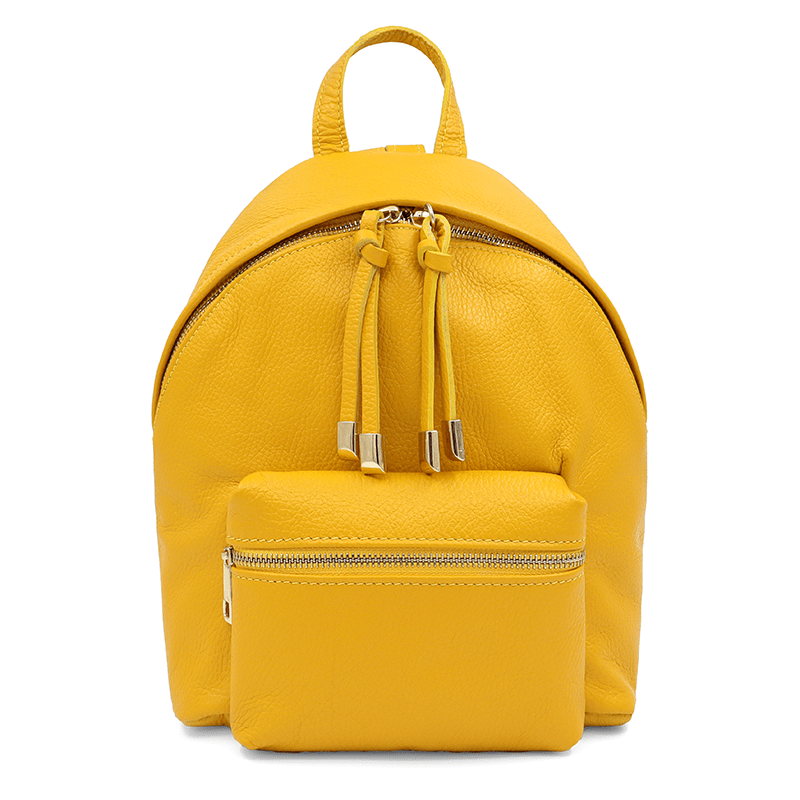 Női hátizsák természetes bőrből Aida - sárga
