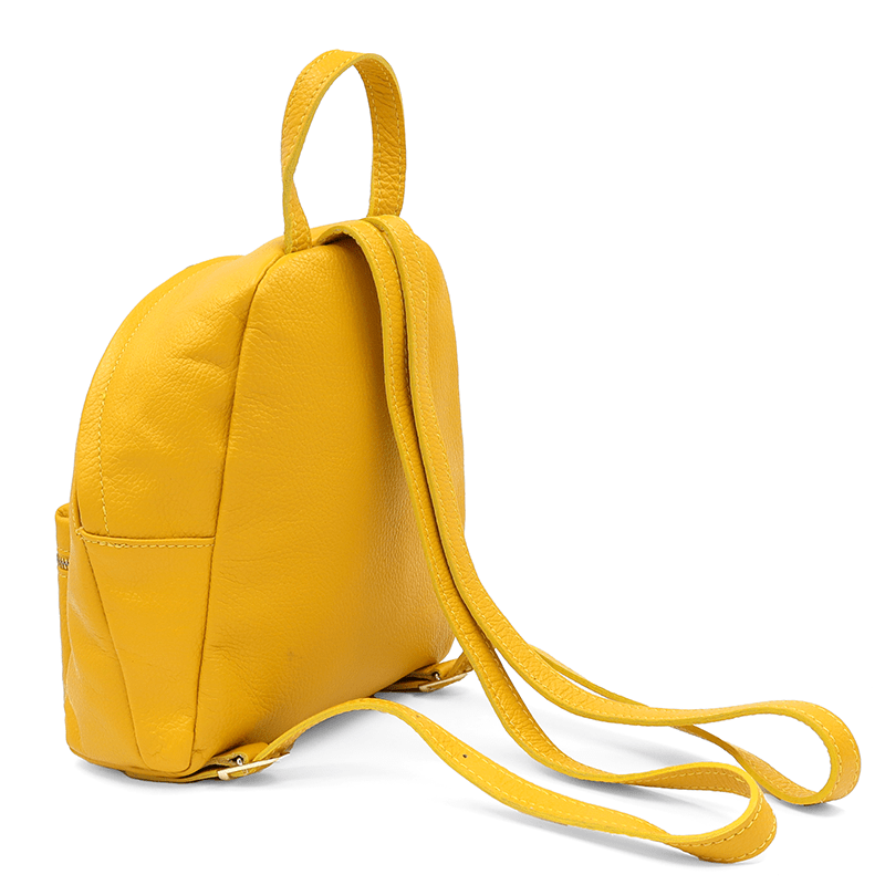 Női hátizsák természetes bőrből Aida - sárga