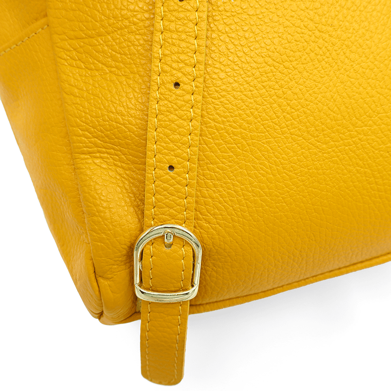 Női hátizsák természetes bőrből Aida - sárga