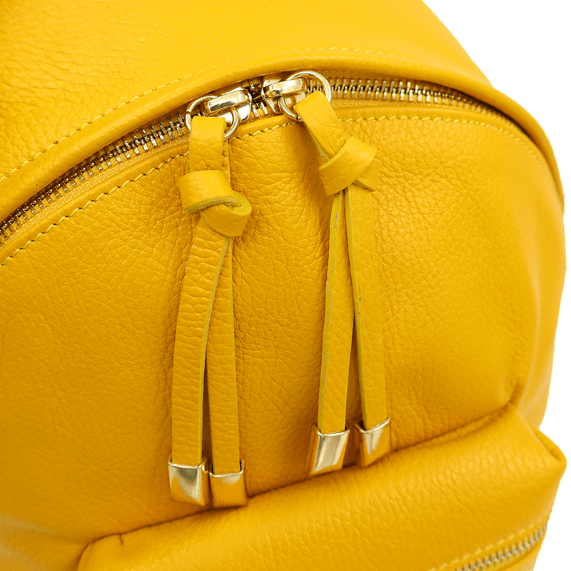 Női hátizsák természetes bőrből Aida - sárga