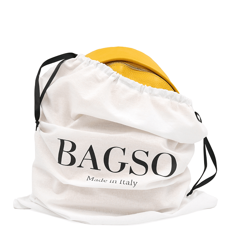 Női hátizsák természetes bőrből Aida - sárga