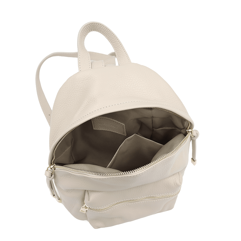 Női hátizsák természetes bőrből Aida - bézs