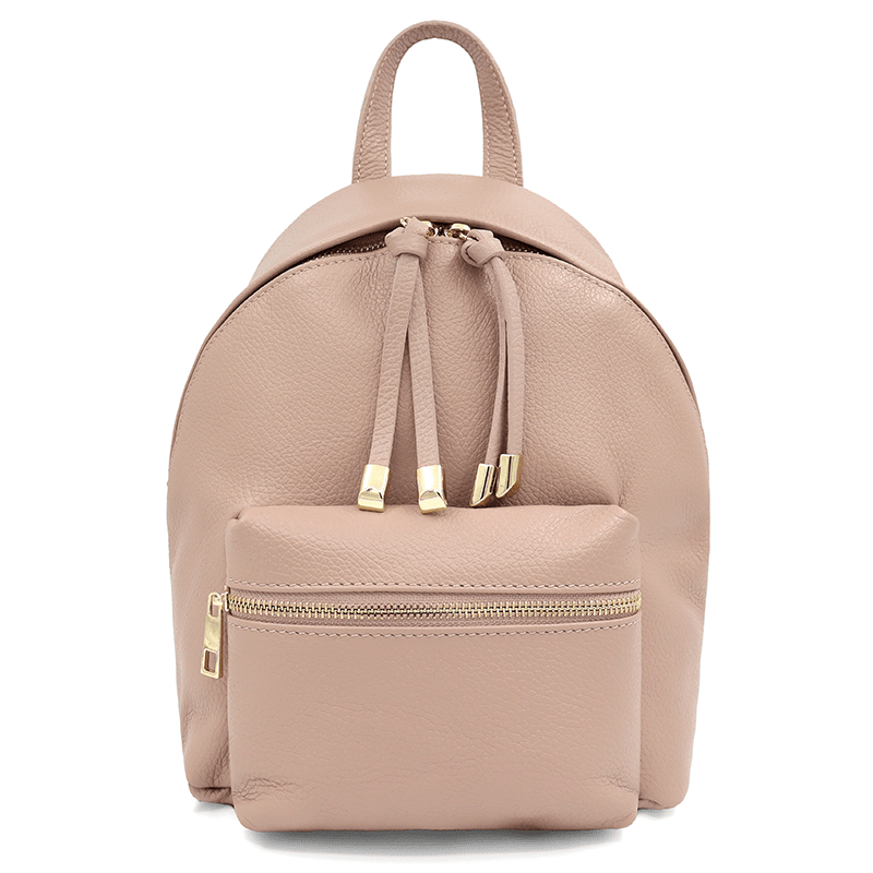 Női hátizsák természetes bőrből Aida - rózsaszín hamu