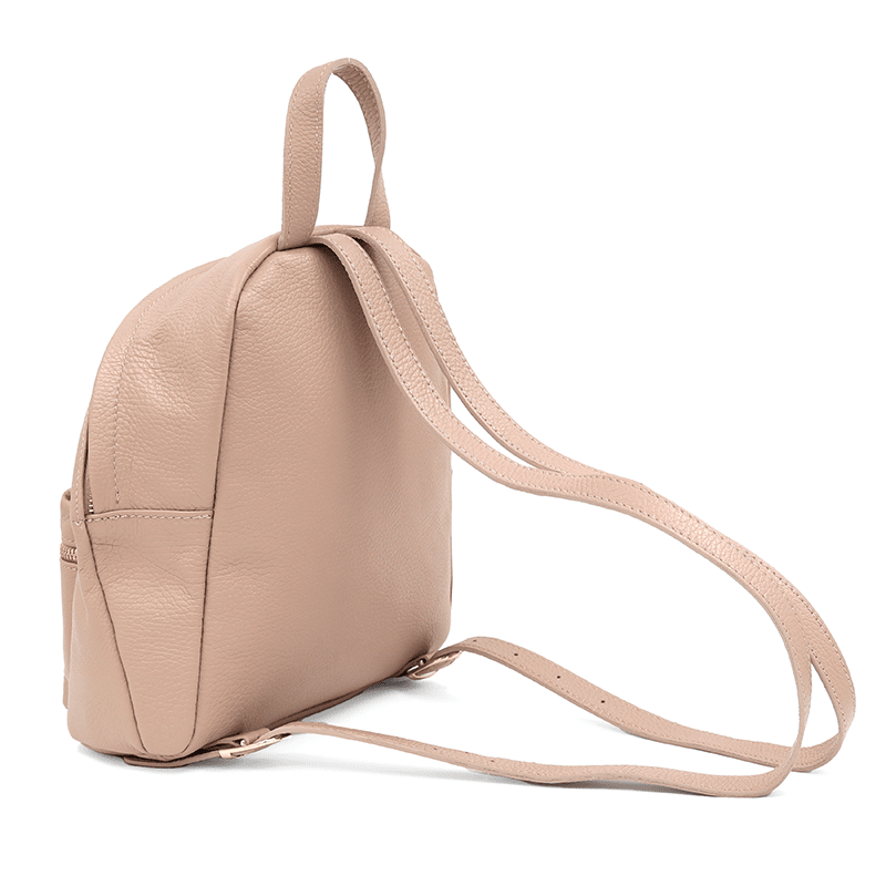 Női hátizsák természetes bőrből Aida - rózsaszín hamu