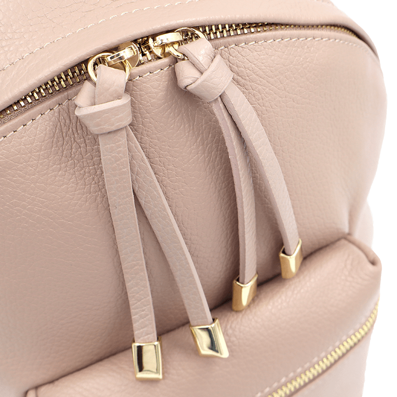 Női hátizsák természetes bőrből Aida - rózsaszín hamu