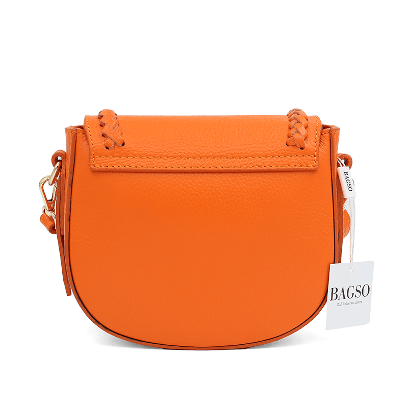 Női válltáska természetes bőrből Naomi - narancssárga