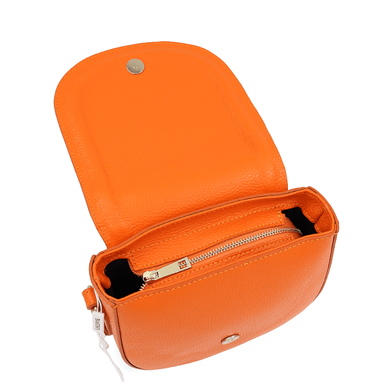 Női válltáska természetes bőrből Naomi - narancssárga