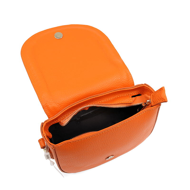 Női válltáska természetes bőrből Naomi - narancssárga