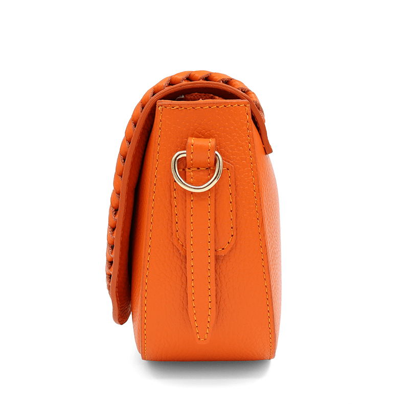 Női válltáska természetes bőrből Naomi - narancssárga