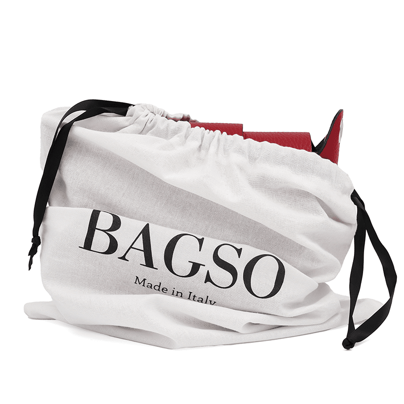 Leandra természetes bőr válltáska - piros