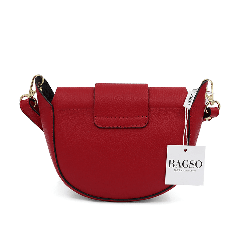 Leandra természetes bőr válltáska - piros