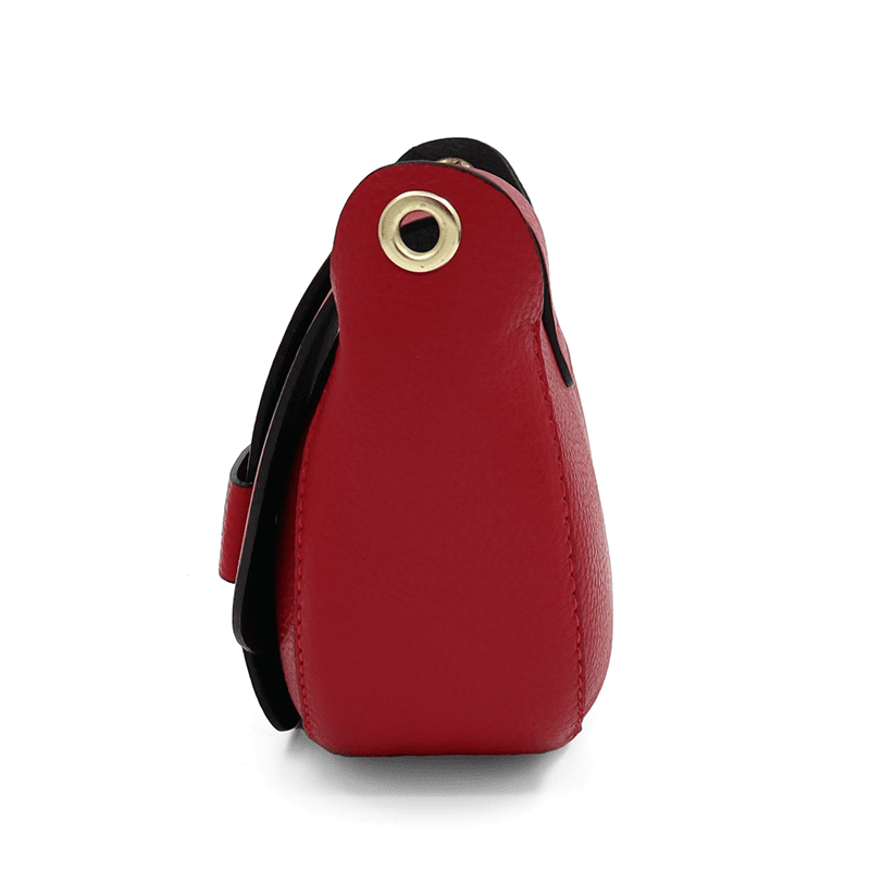 Leandra természetes bőr válltáska - piros