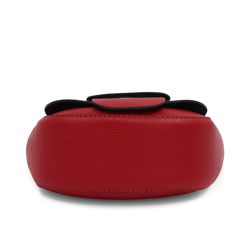 Leandra természetes bőr válltáska - piros