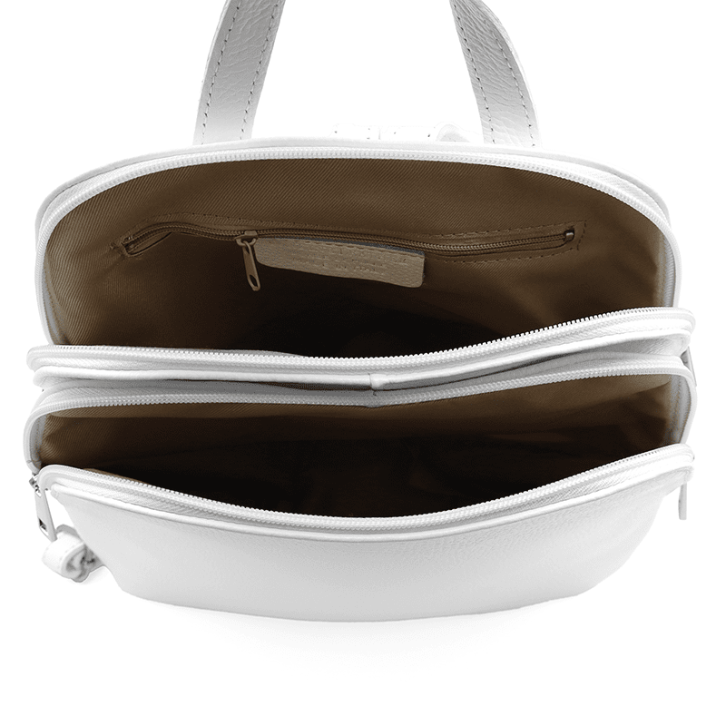 Női hátizsák természetes bőrből Terina - fehér