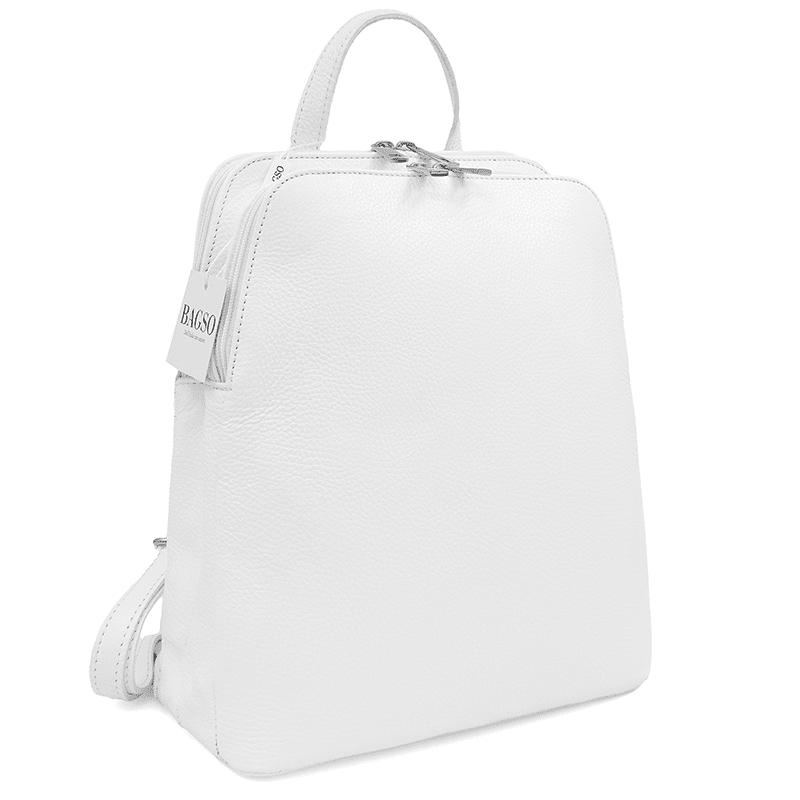 Női hátizsák természetes bőrből Terina - fehér