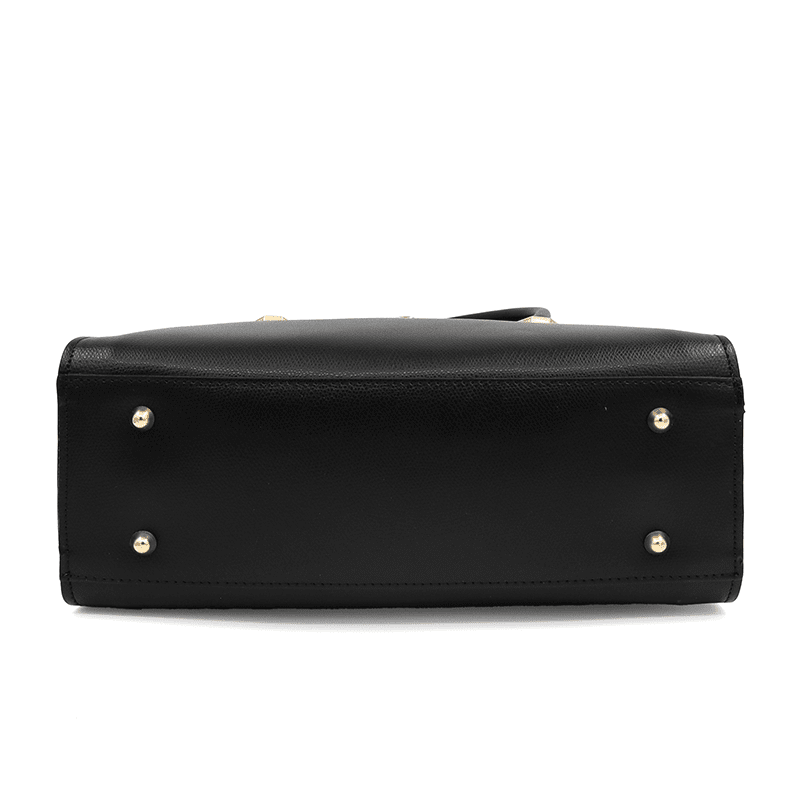 Luxus táska természetes bőrből Madelin - fekete