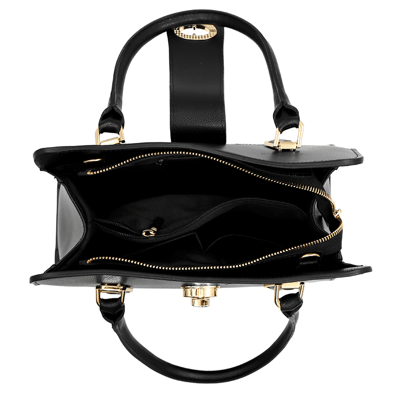 Luxus táska természetes bőrből Madelin - fekete