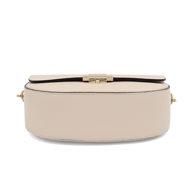 Válltáska 2 fogantyúval, természetes bőrből, Nola - bézs