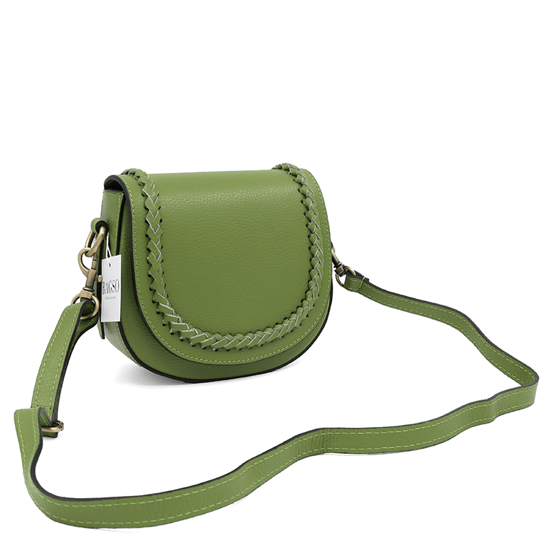 Női válltáska természetes bőrből Naomi - zöld