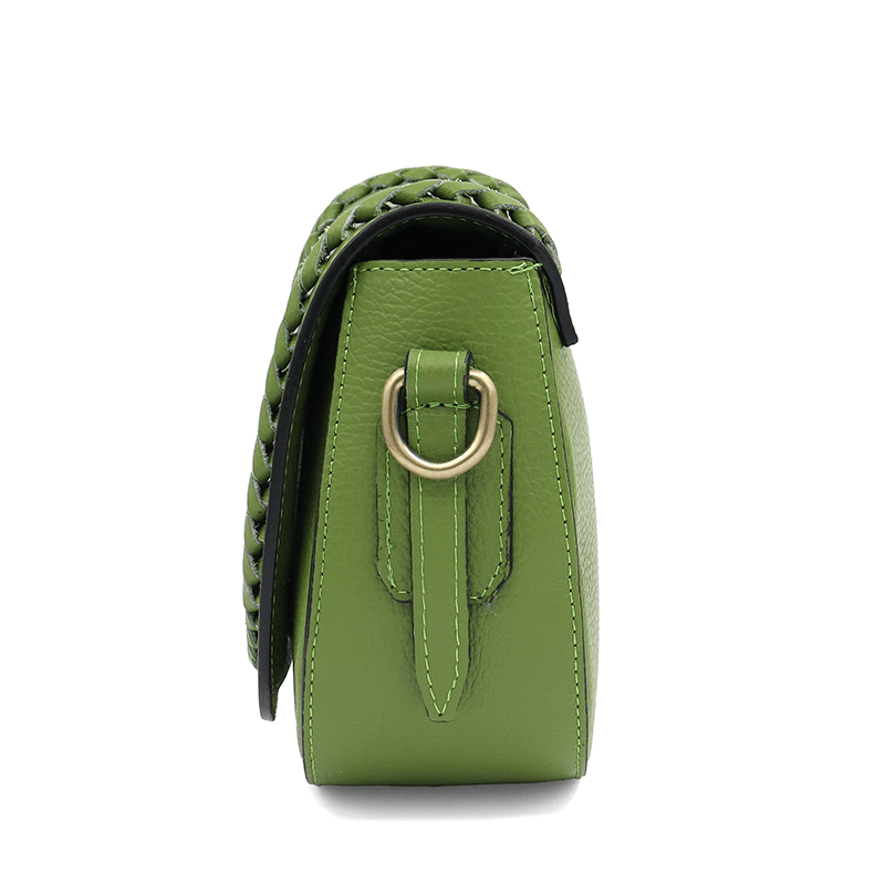 Női válltáska természetes bőrből Naomi - zöld