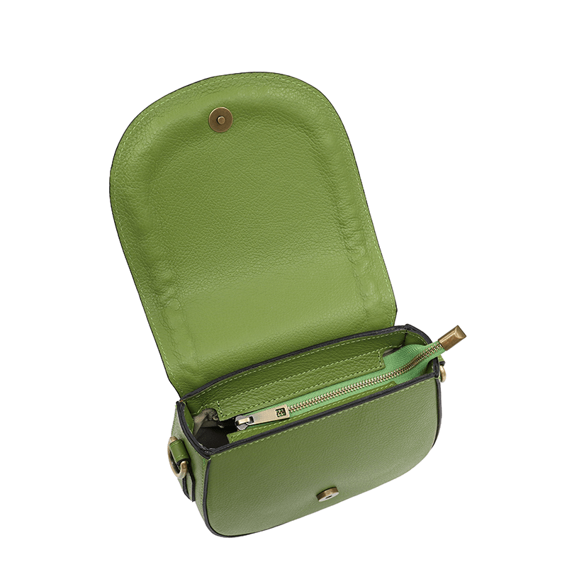 Női válltáska természetes bőrből Naomi - zöld