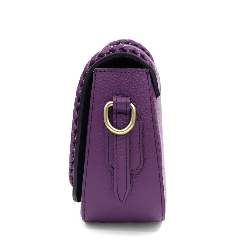 Női válltáska természetes bőrből Naomi - lila