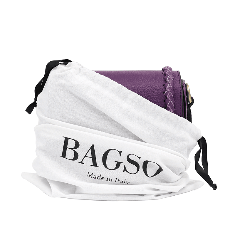 Női válltáska természetes bőrből Naomi - lila