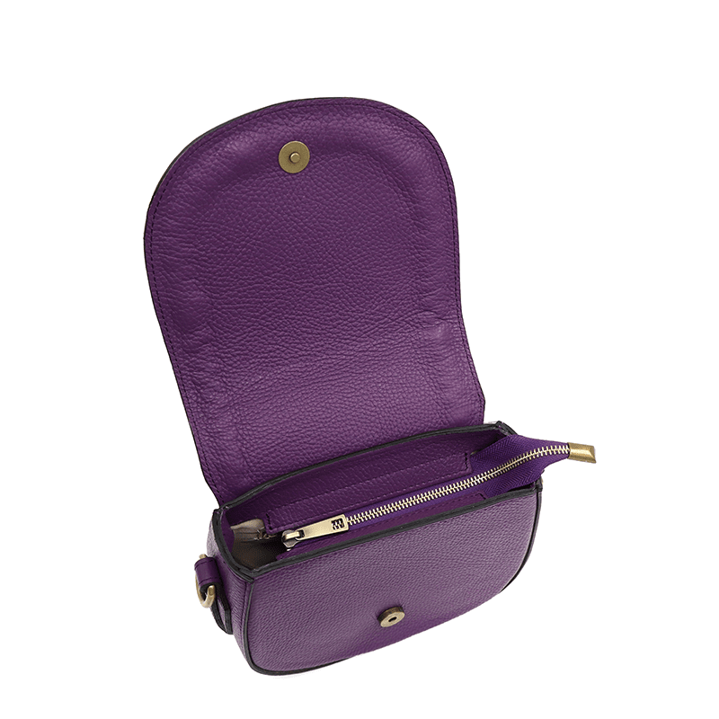 Női válltáska természetes bőrből Naomi - lila