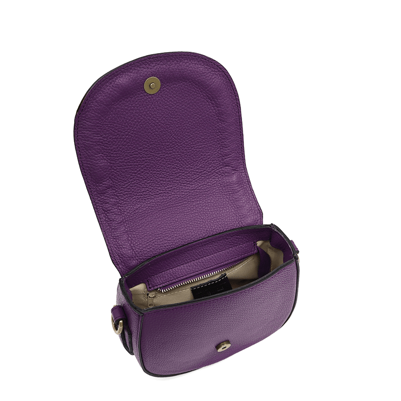 Női válltáska természetes bőrből Naomi - lila