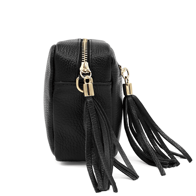 Természetes bőr válltáska - Flavia - fekete