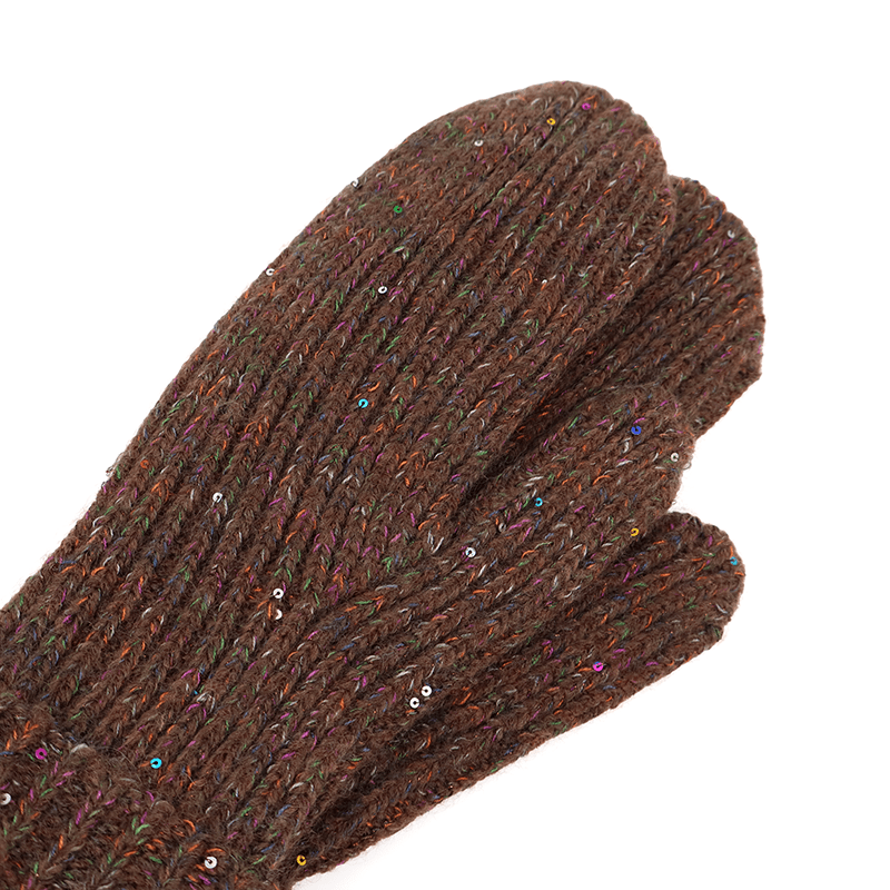 Puha, egyujjas kesztyű - kávébarna