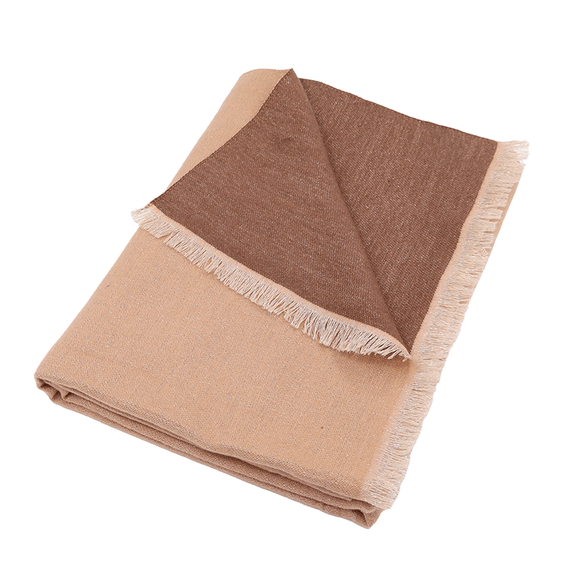 Двулицев шал - светло кафяв/тъмно кафяв