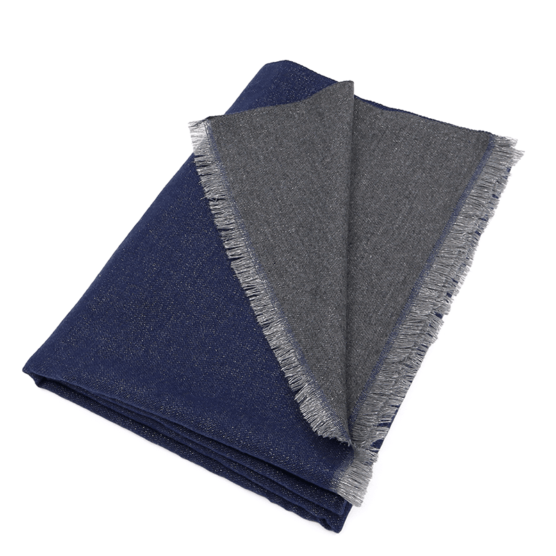 Kétoldalas sál - sötétkék/szürke